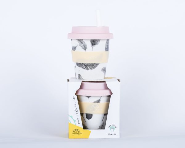 Duotone - our peaches and cream feather babycino cup (straw included) - Image 3
